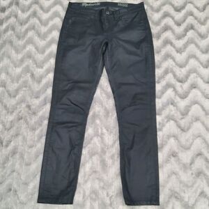 Madewell Womens Size 25x23 Black Wax Coated Skinny Jeans